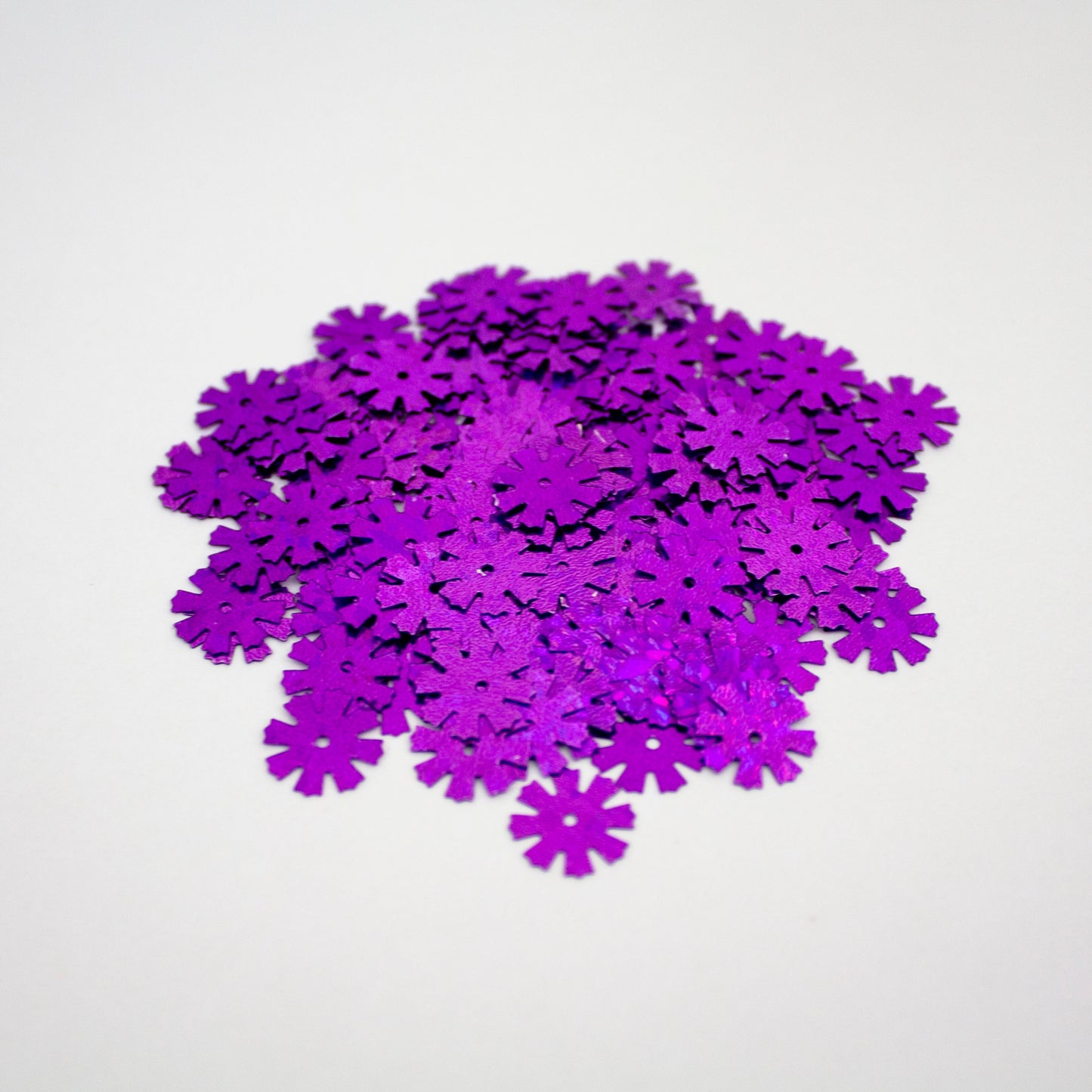 Purple Snowflake Sequins 13 mm