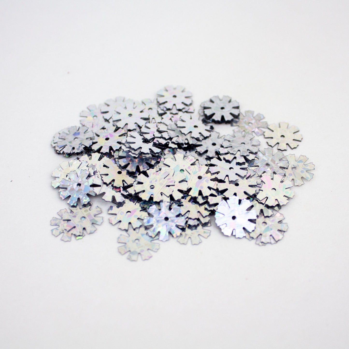 Silver Snowflake Sequins 13 mm