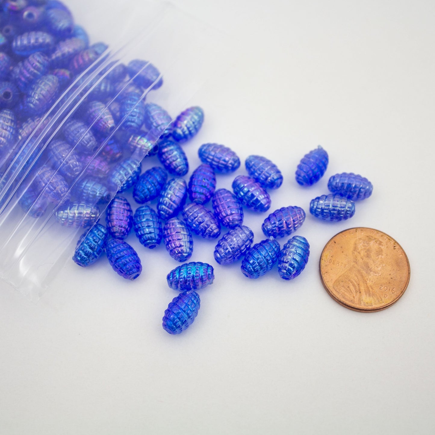 Beads - Blue Glossy Larva