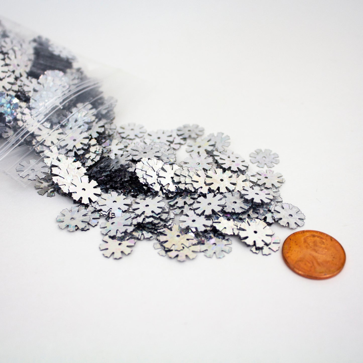 Silver Snowflake Sequins 13 mm