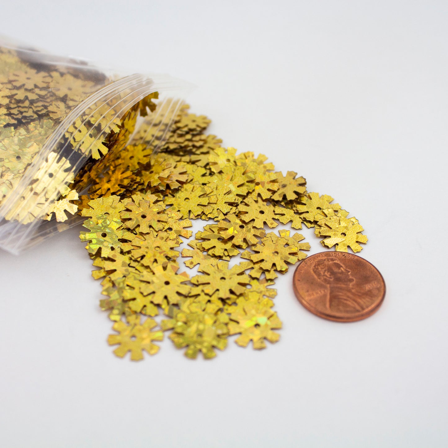 Gold Snowflake Sequins 13 mm