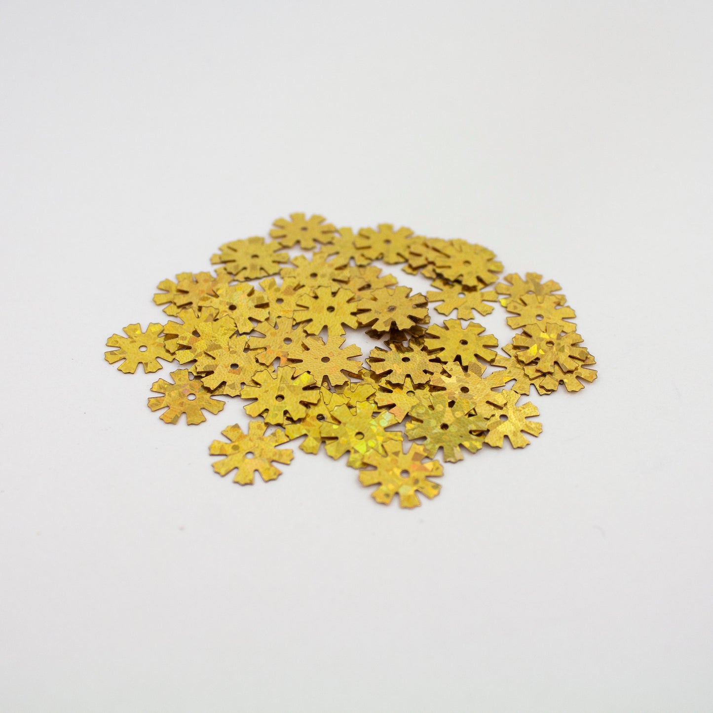 Gold Snowflake Sequins 13 mm