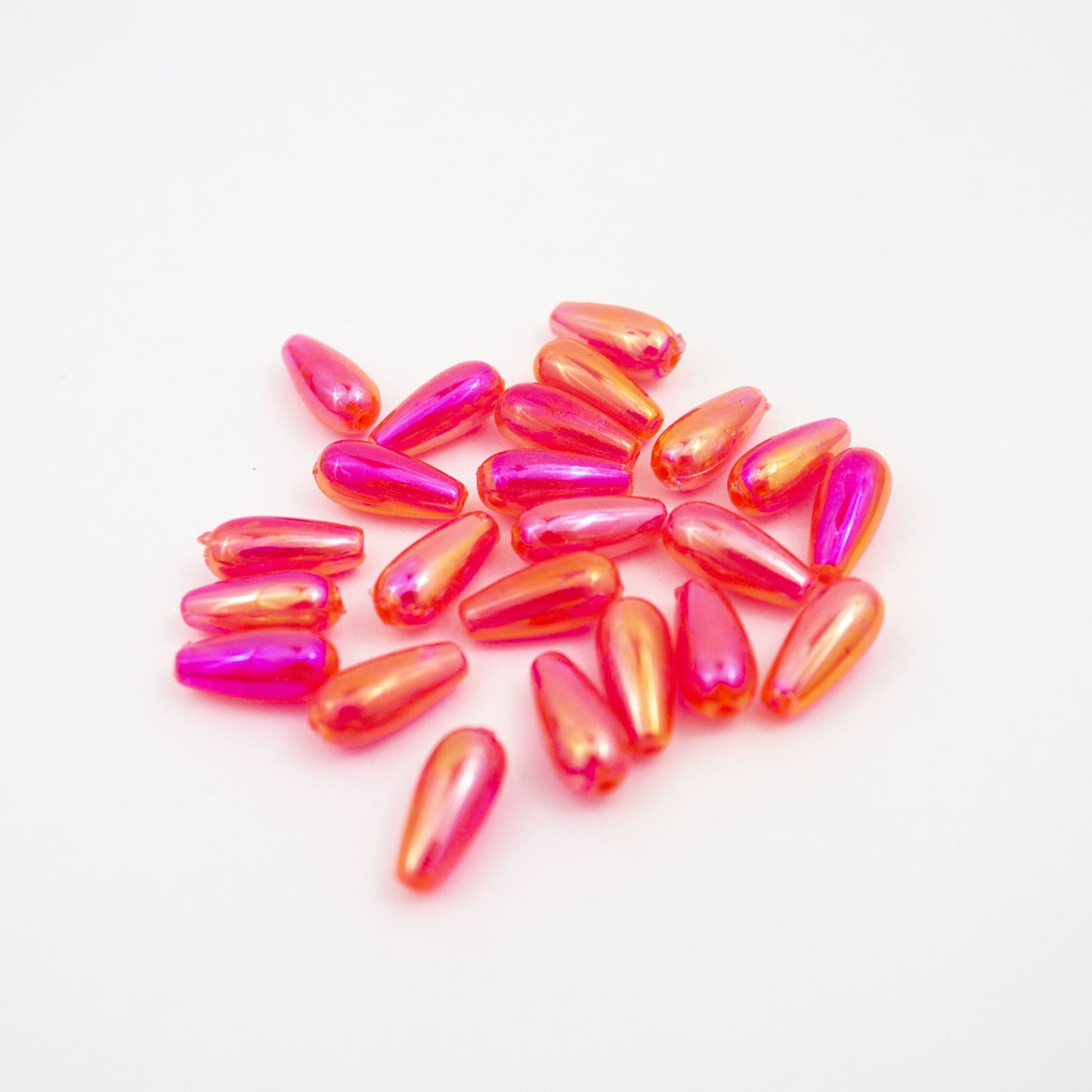 Beads - Hot Pink Glossy Drop 13 mm