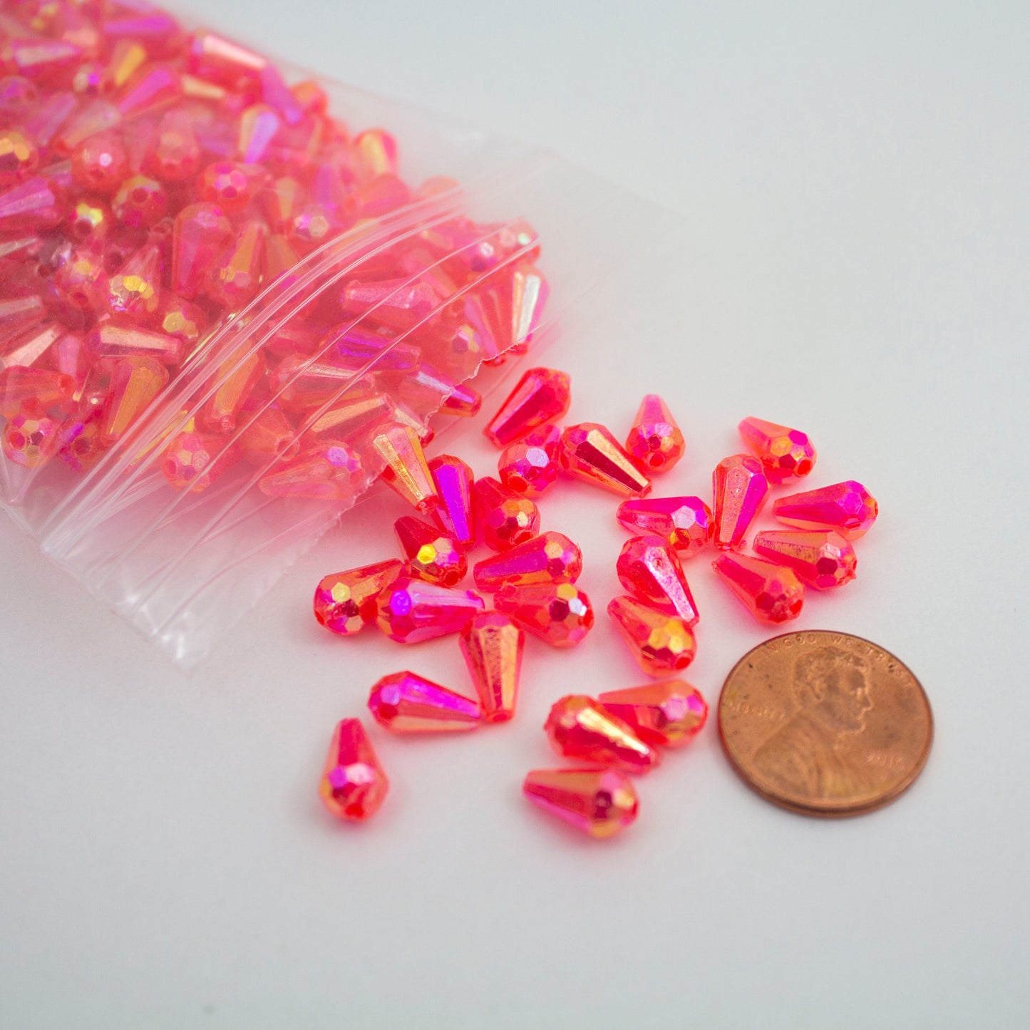 Beads - Hot Pink Glossy Diamond 10 mm