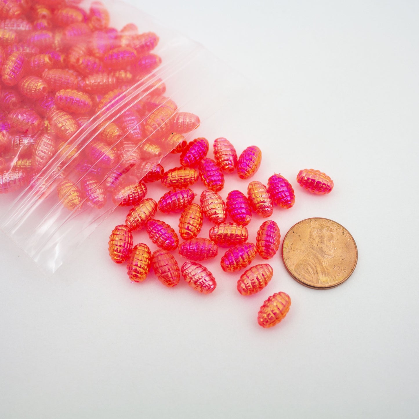 Beads - Hot Pink Glossy Larva