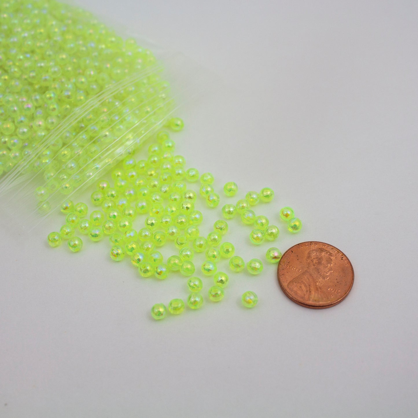 Beads - Neon Yellow Glossy 4 mm