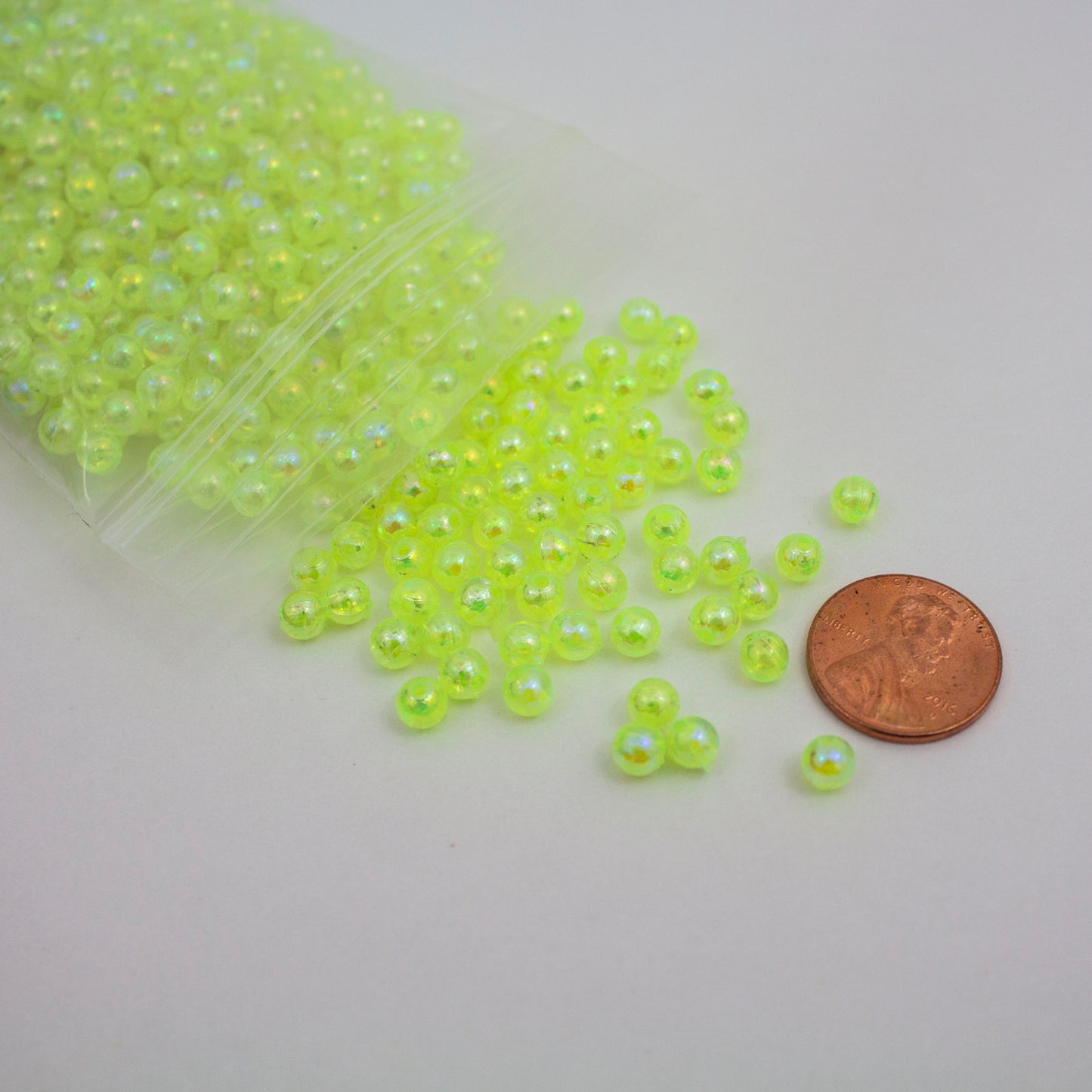 Beads - Neon Yellow Glossy 5 mm