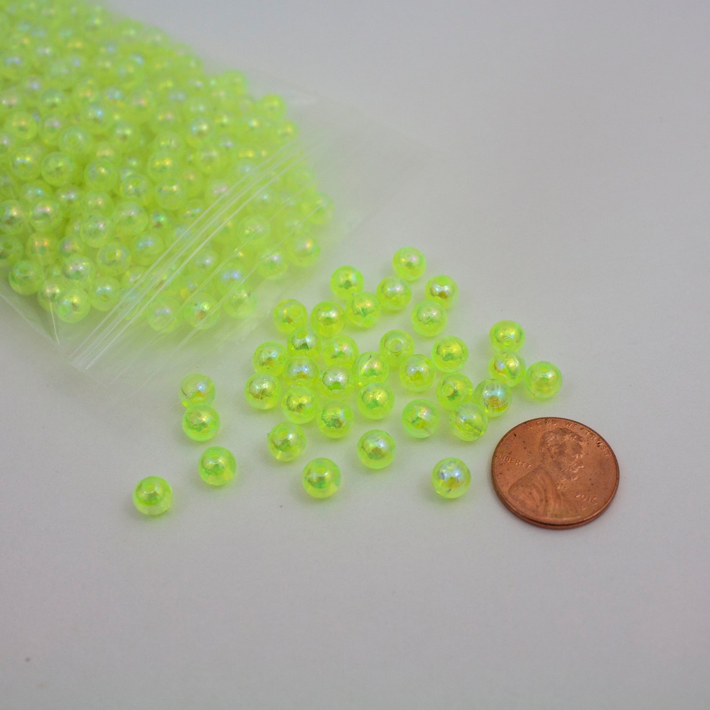 Beads - Neon Yellow Glossy 6 mm