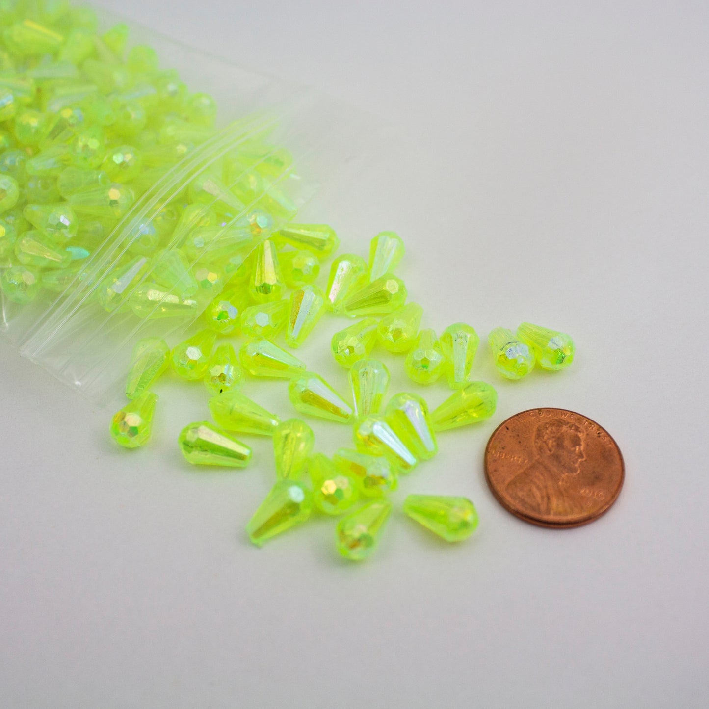 Beads - Neon Yellow Glossy Diamond 10 mm