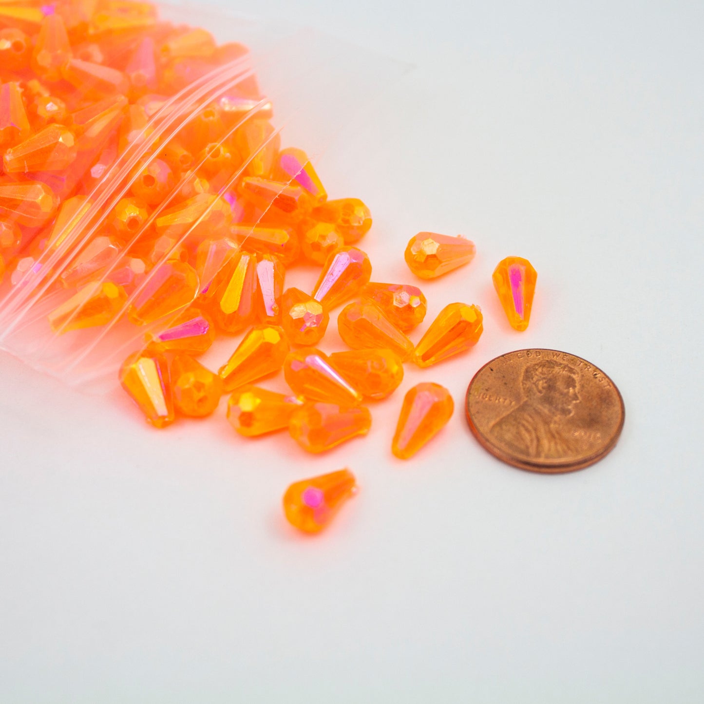 Beads - Orange Glossy Diamond 10 mm