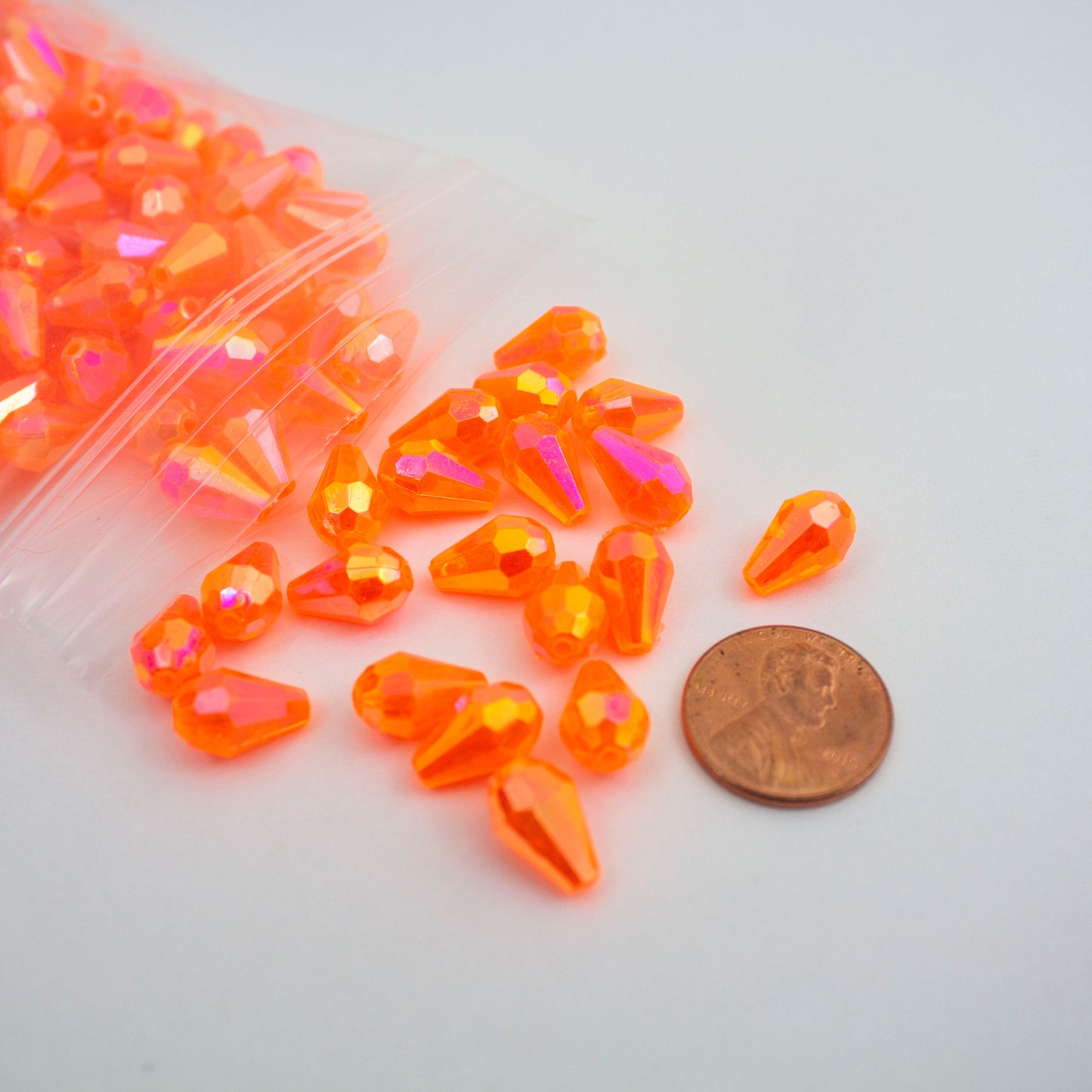 Beads - Orange Glossy Diamond 13 mm