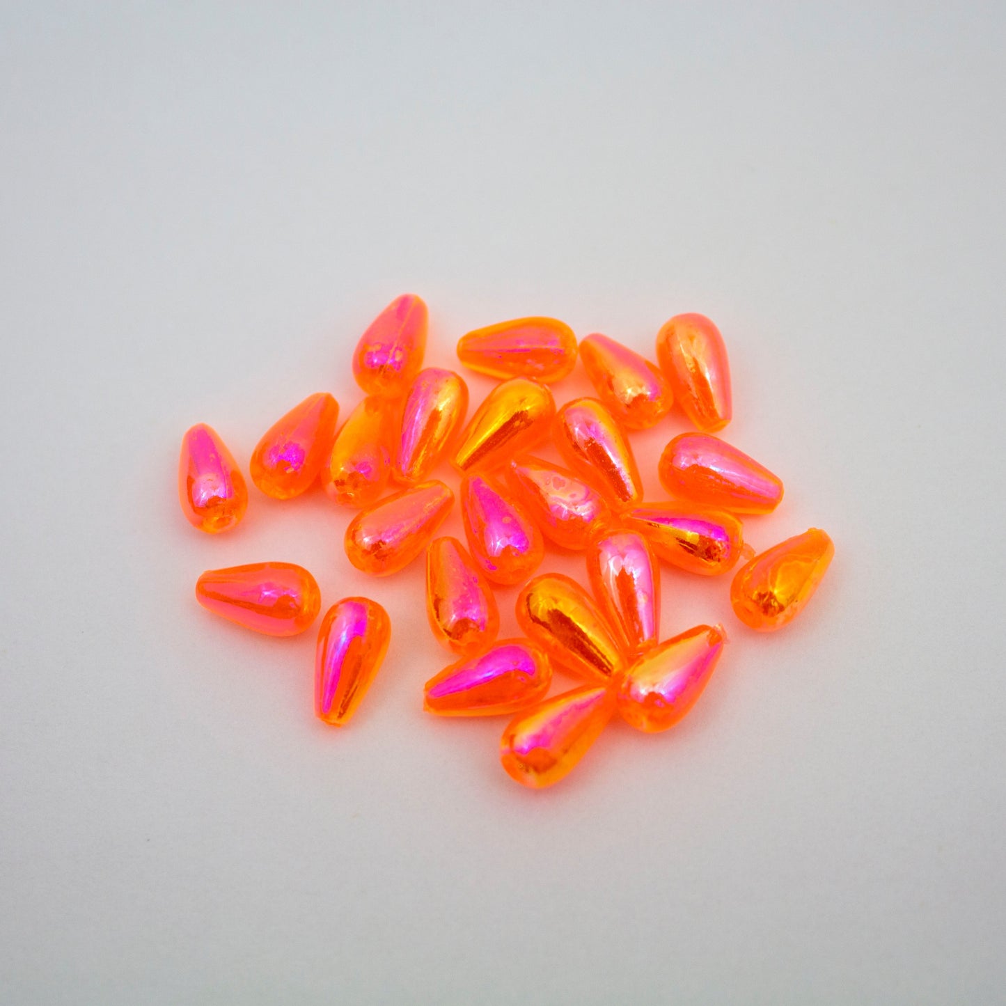 Beads - Orange Glossy Drop 10 mm