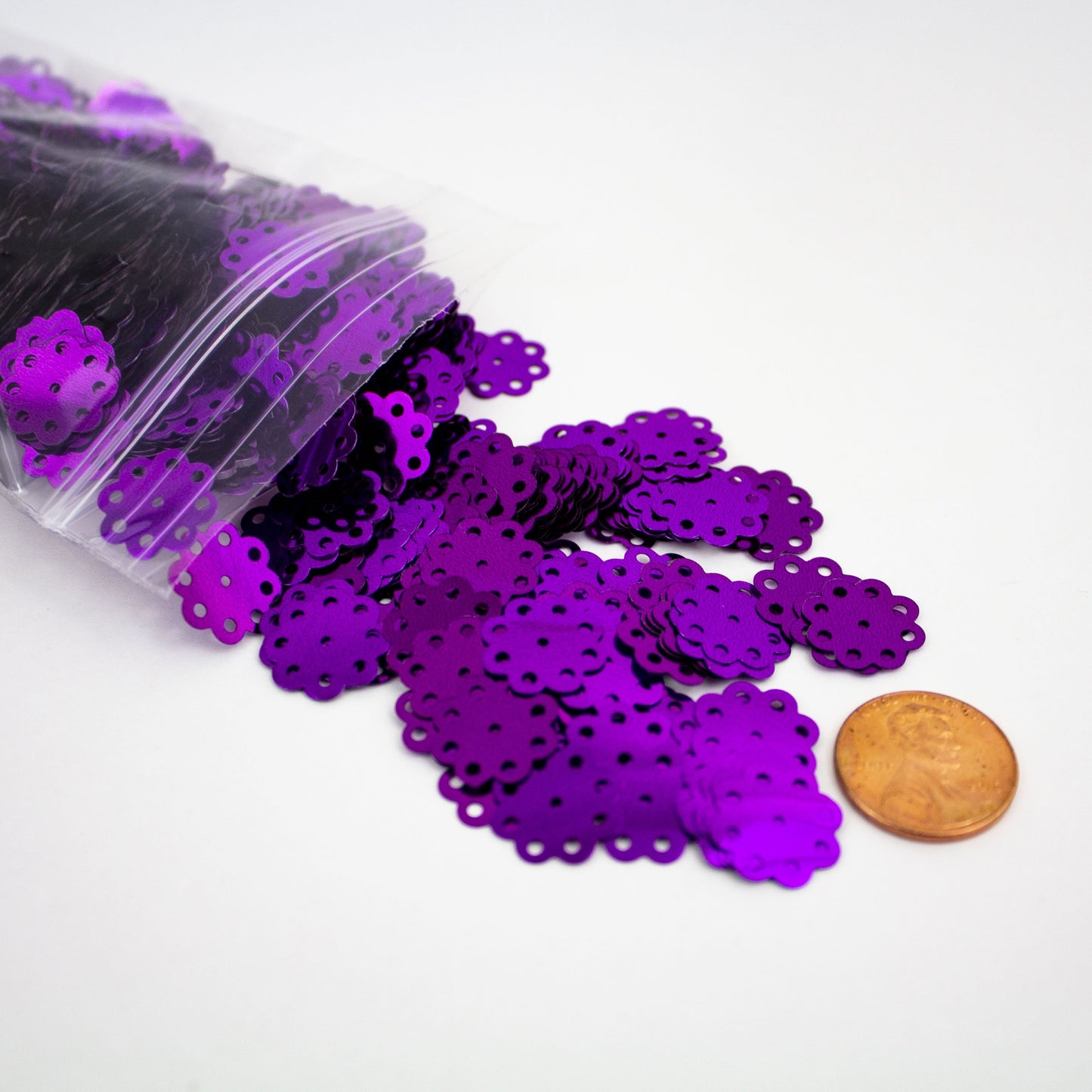 Purple Flower Sequin 13 mm