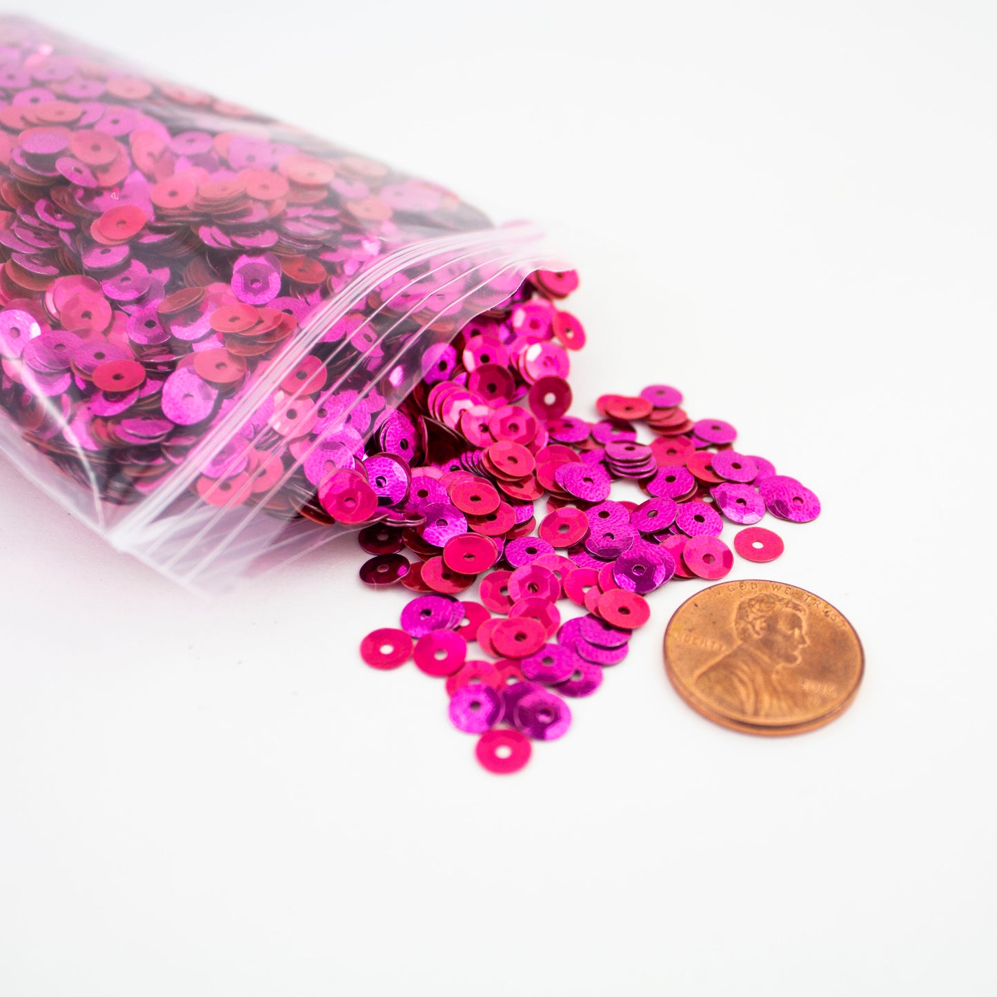 Ruby Pink Sequins 5 mm