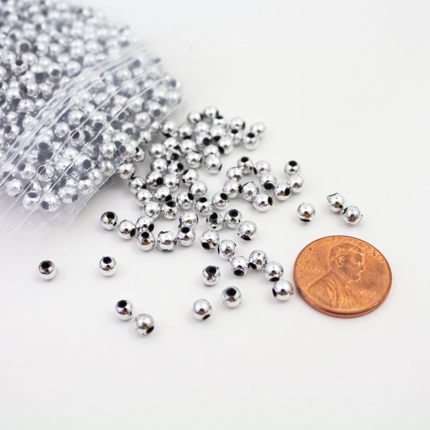 Beads - Silver Metallic 4 mm