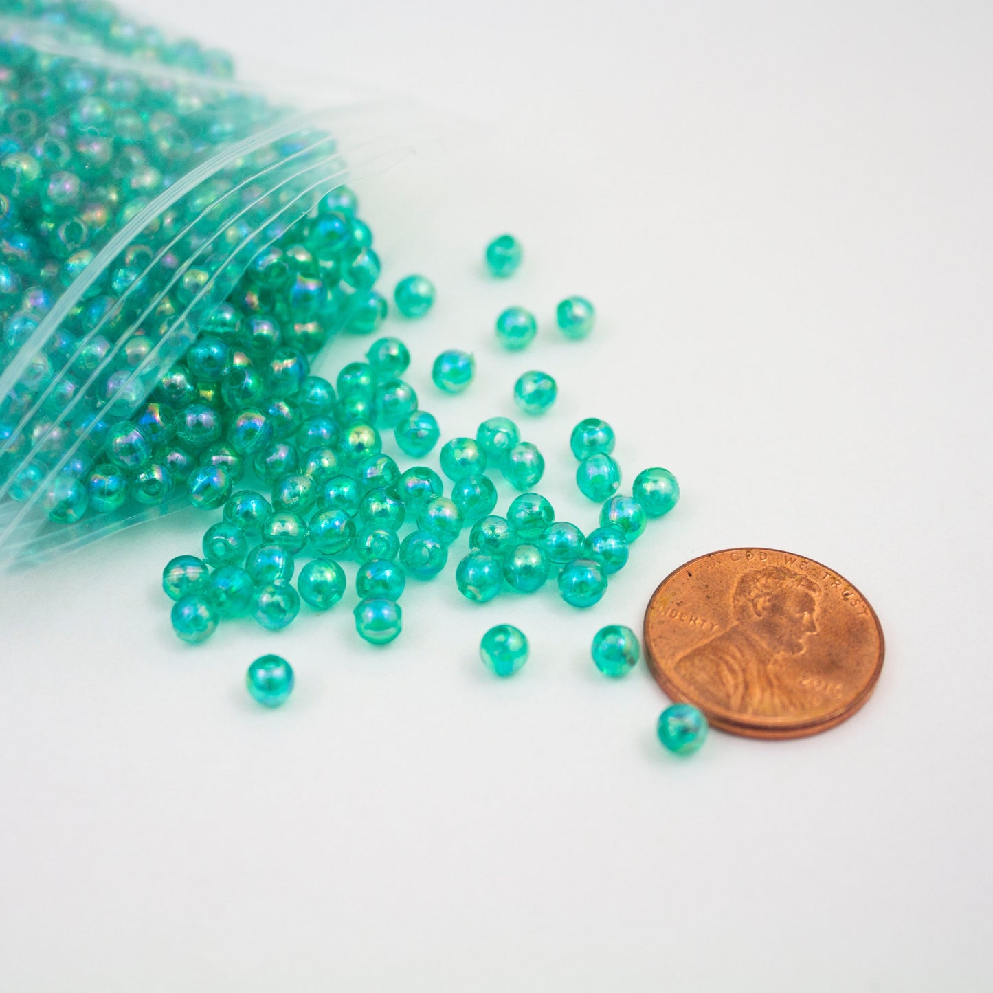 Beads - Teal Glossy 4 mm