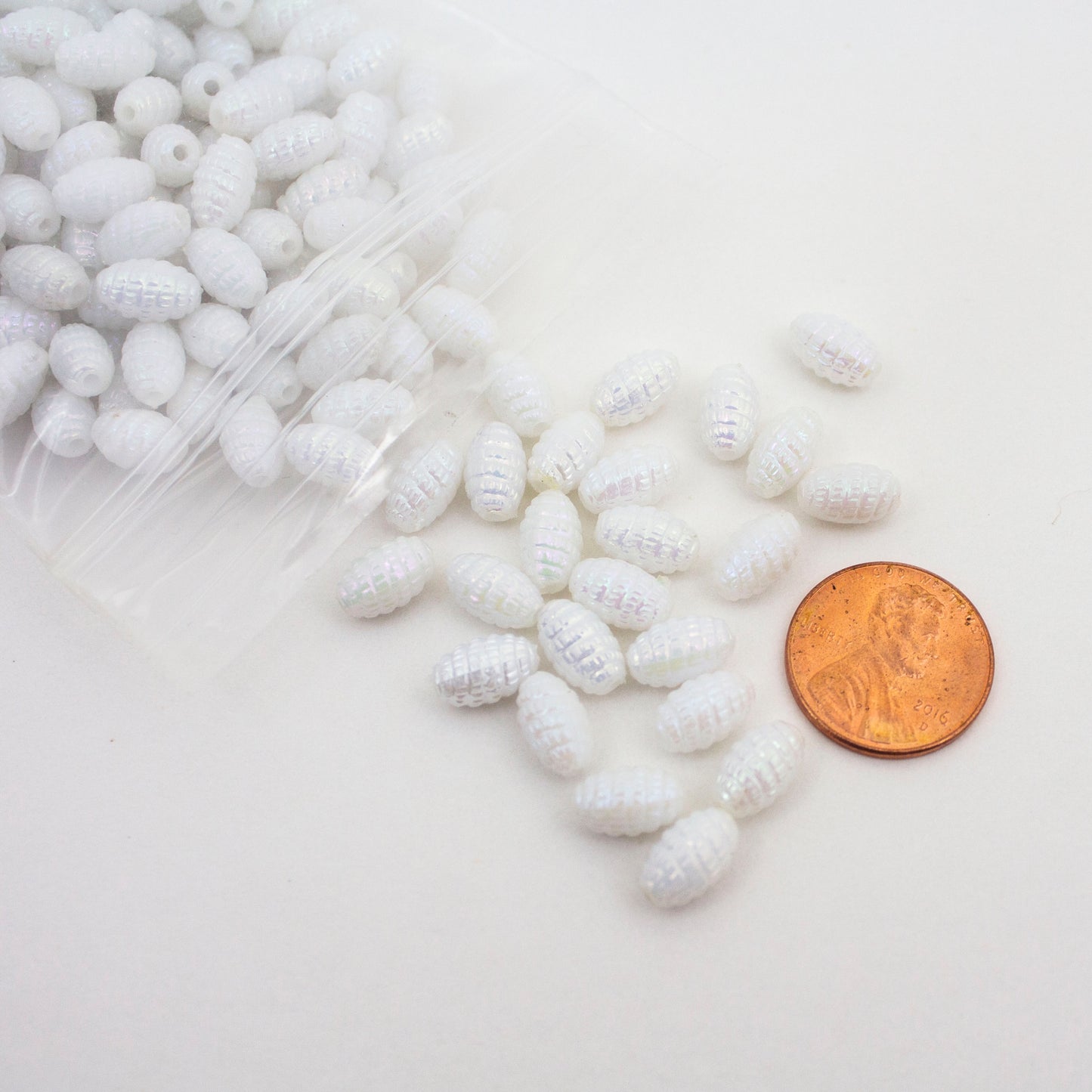 Beads - White Glossy Larva