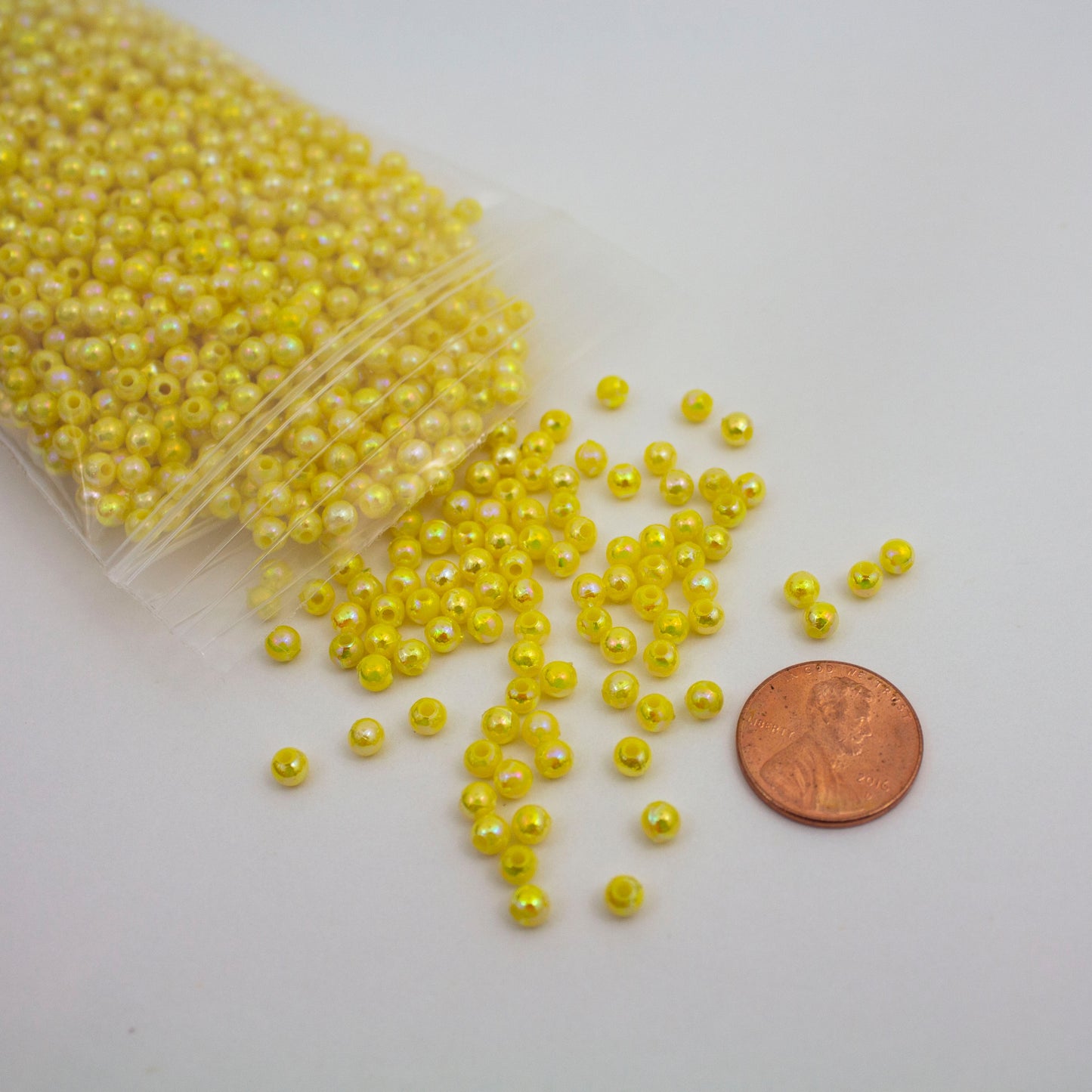 Beads - Yellow Glossy 4 mm