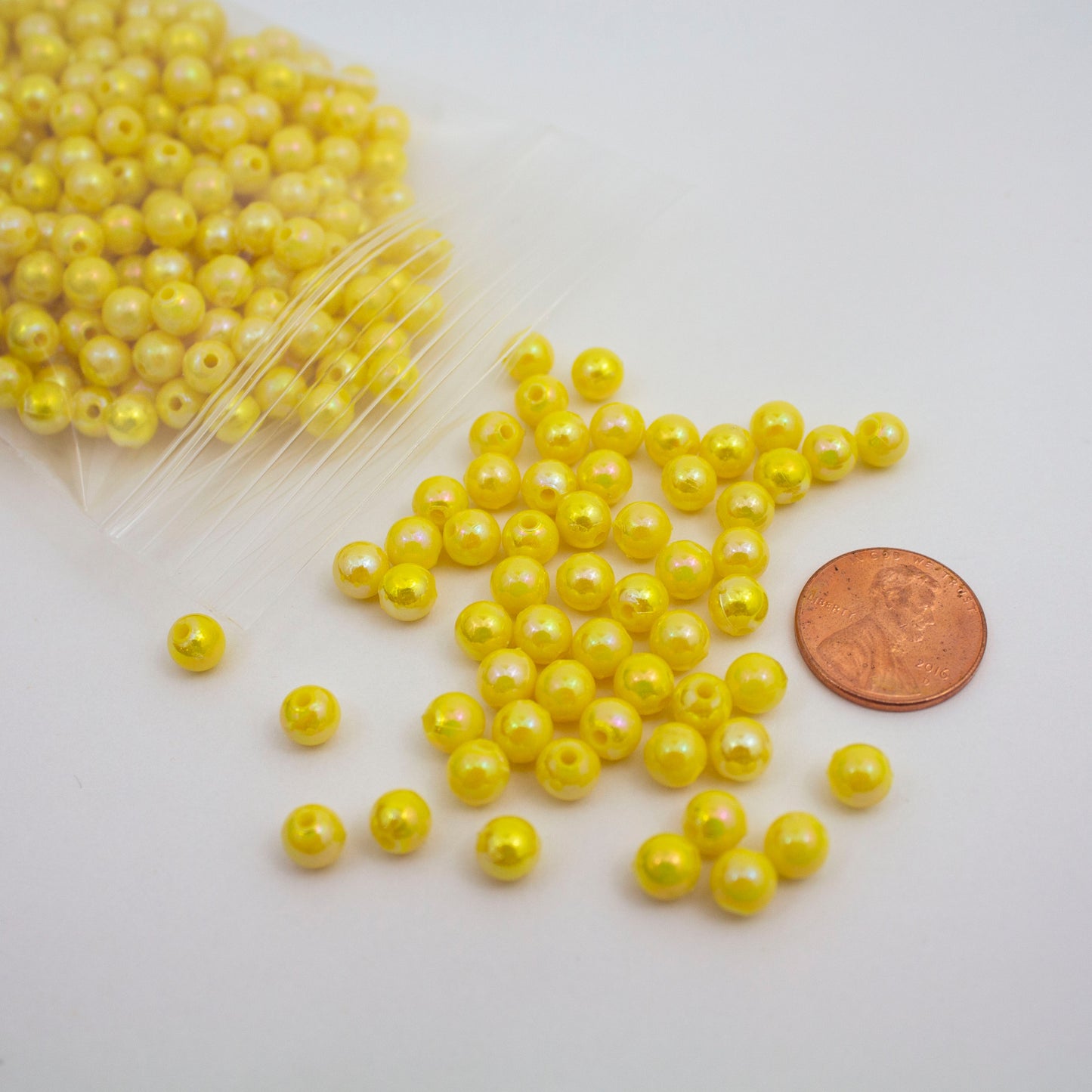 Beads - Yellow Glossy 6 mm