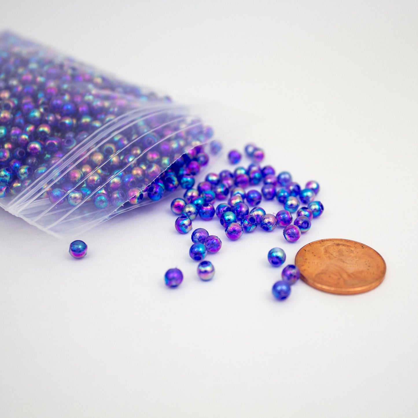 Beads - Blue Purple Glossy 4 mm