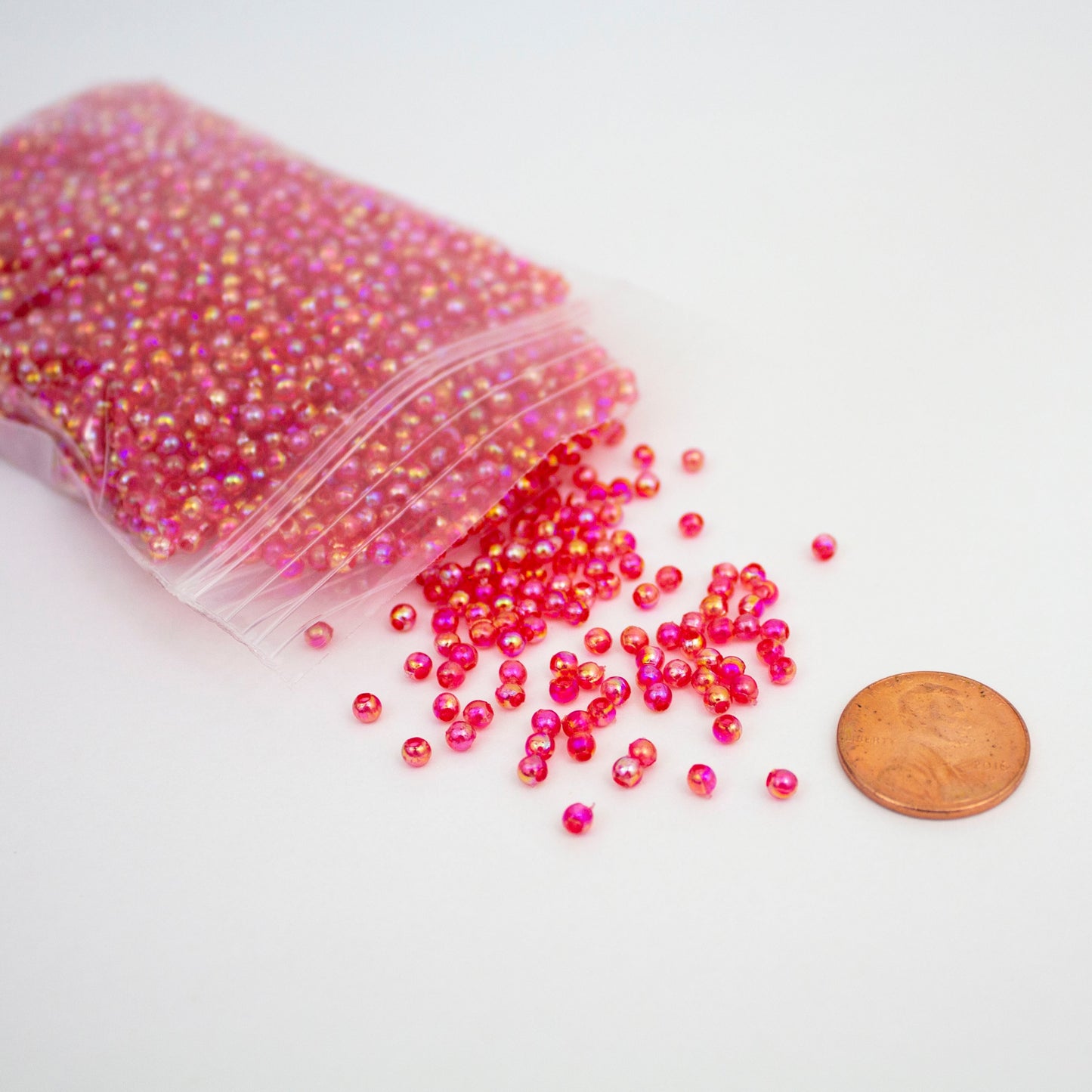 Beads - Red Pink Glossy 3 mm