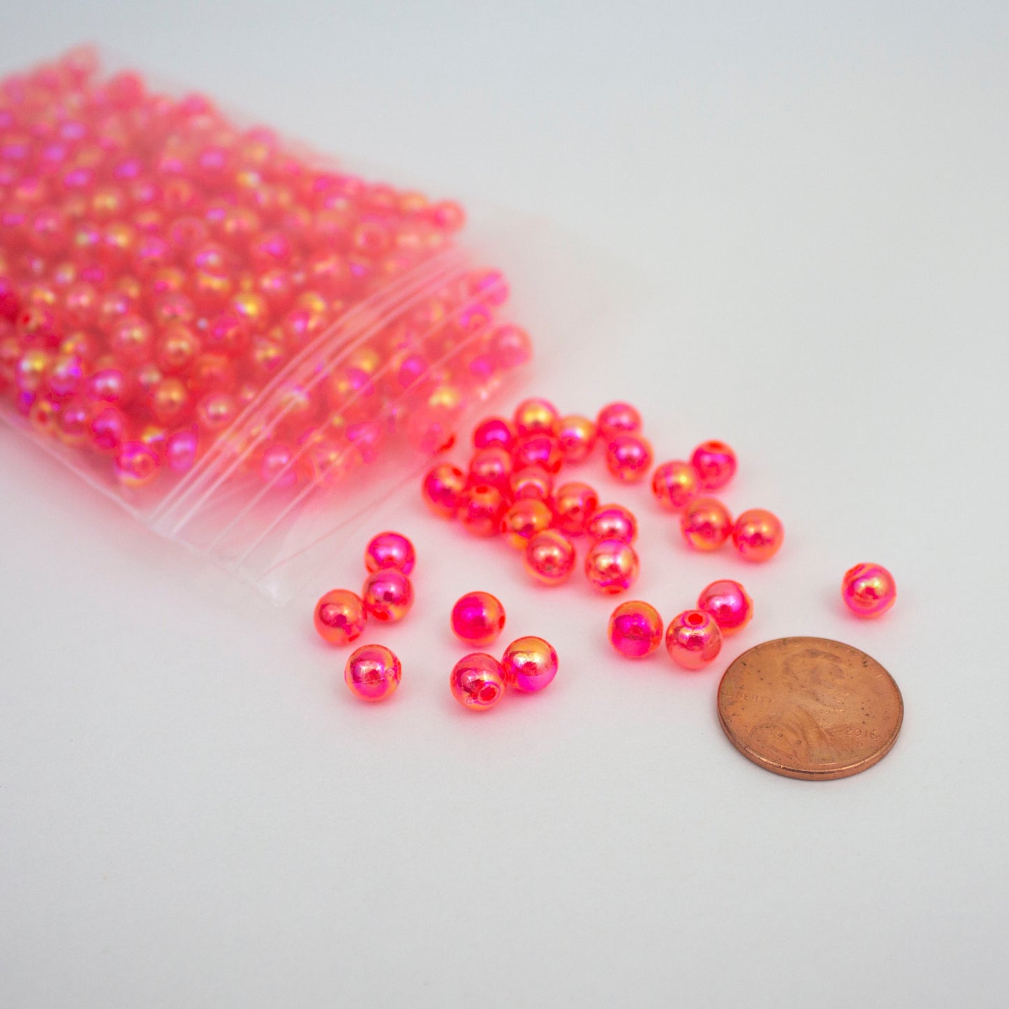 Beads - Hot Pink Glossy 6 mm