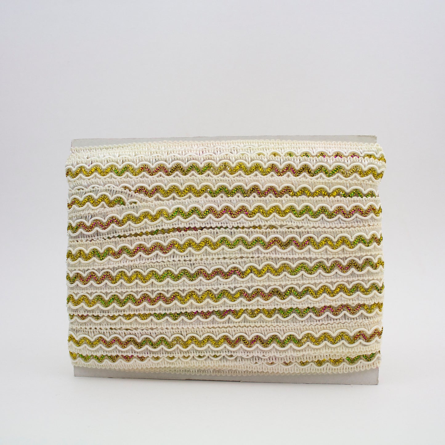 Pink, Green, and Gold Swirl Trim