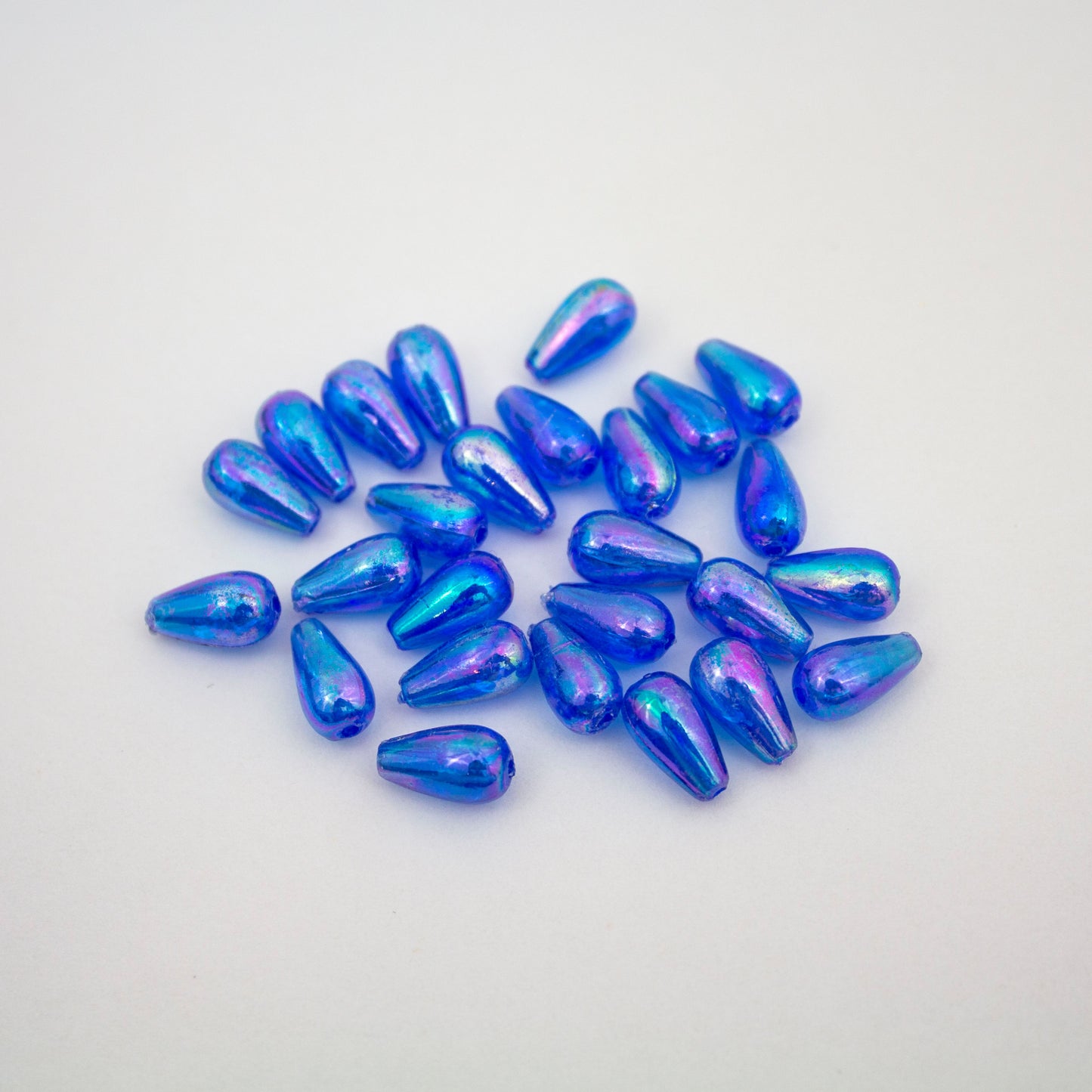 Beads - Blue Glossy Drop 10 mm