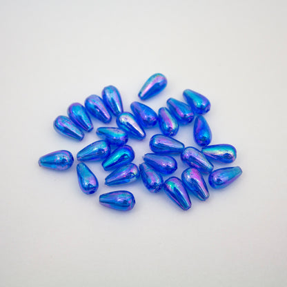 Beads - Blue Glossy Drop 10 mm