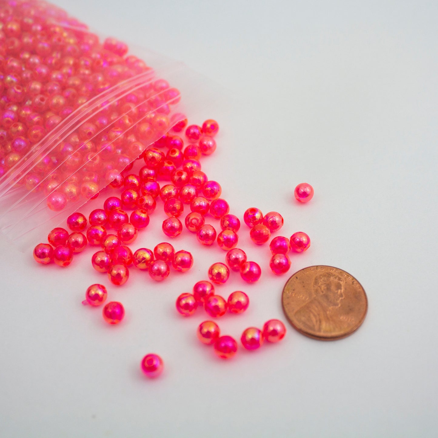 Beads - Hot Pink Glossy 5 mm