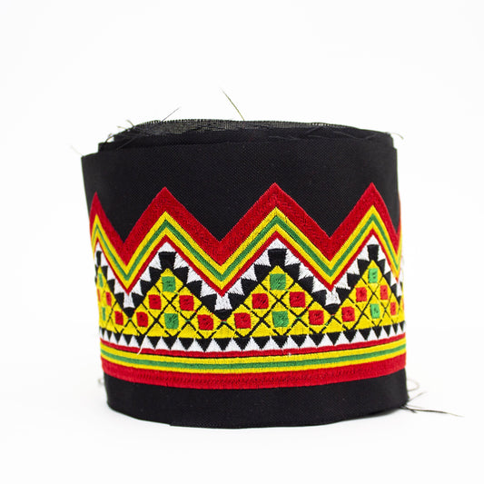 Paaj Ntaub - Black Mountains with Red Trim