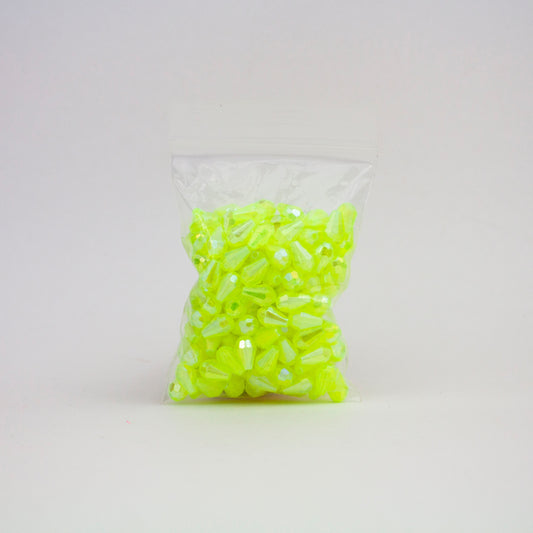 Beads - Neon Yellow Glossy Diamond 13 mm
