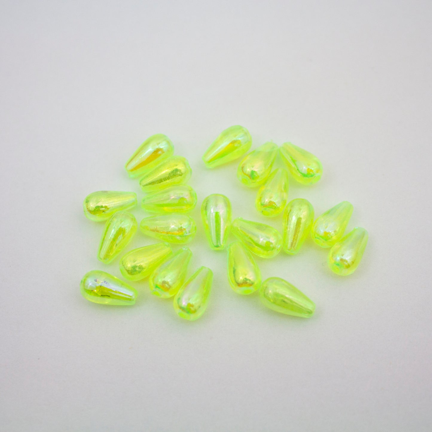 Beads - Neon Yellow Glossy Drop 10 mm