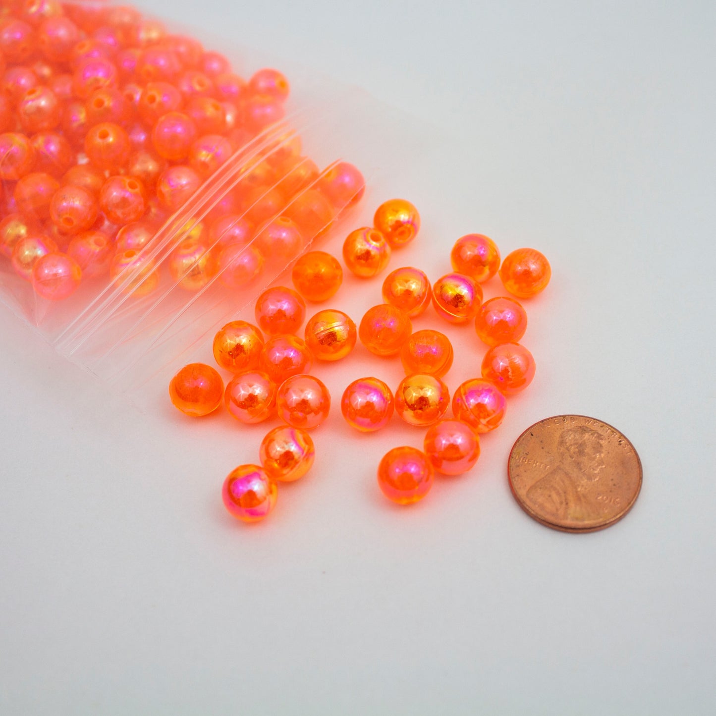 Beads - Orange Glossy 8 mm