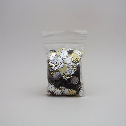 Silver & Gold Flower Sequins 13 mm