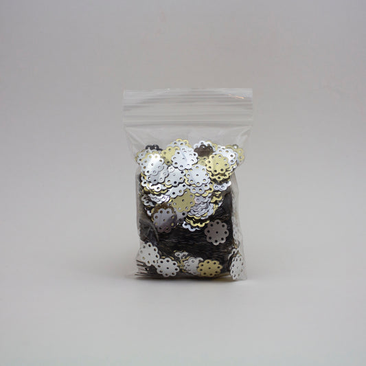 Silver & Gold Flower Sequins 13 mm