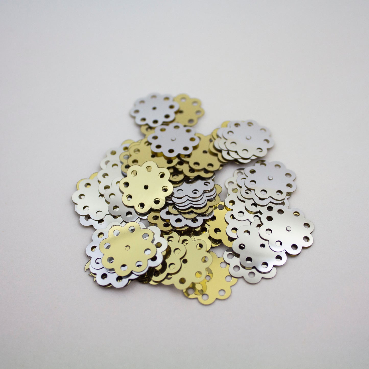 Silver & Gold Flower Sequins 13 mm