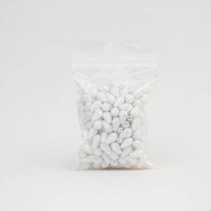 Beads - White Glossy Diamond 13 mm