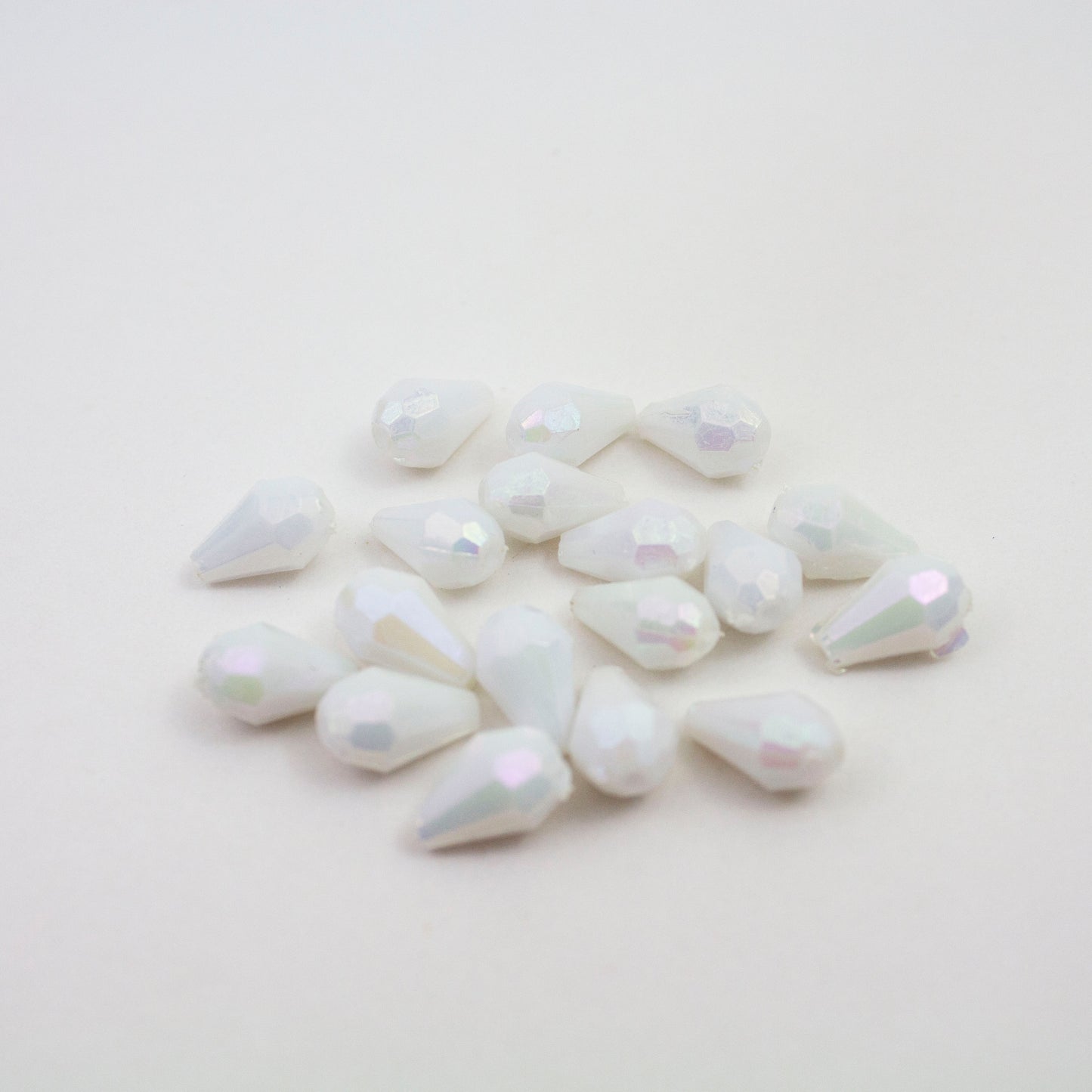 Beads - White Glossy Diamond 13 mm
