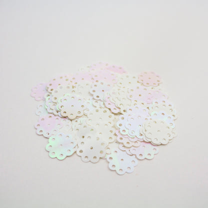 White Flower Sequins 13 mm
